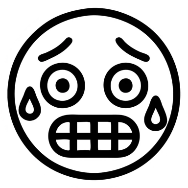 scared and nervous face, simple lines, expressive eyes, minimal details sticker