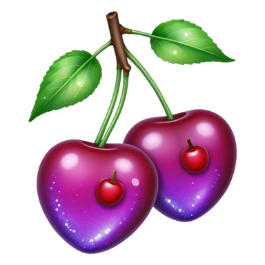 glitter purple and cian 2 cherrys sticker