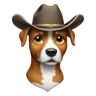 Dog wearing cowboy hat sticker