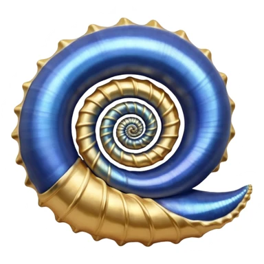 Navy blue and gold conch shell sticker