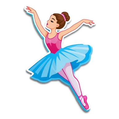 Ballerina jumping sticker