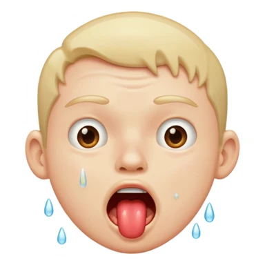 Guy drooling saliva coming out of mouth sticker