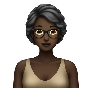 stylish dark-skinned female portrait sticker