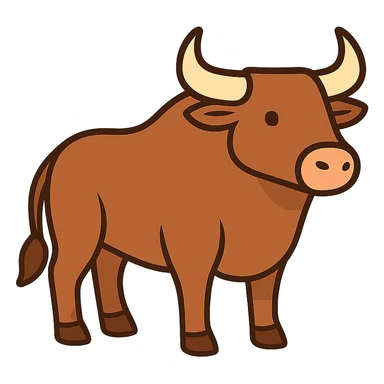 flat toon style steer bull sticker
