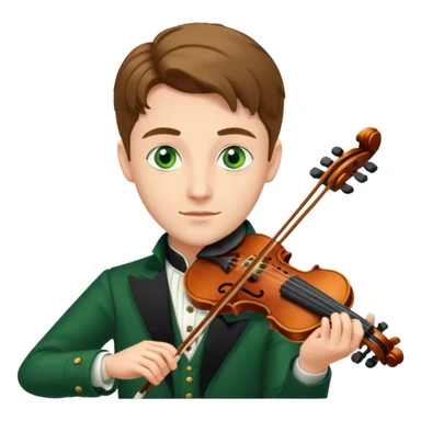 Keman çalan yeşil gözlü soylu bir adam sticker