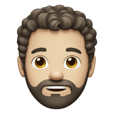 pale man with curly short dark brown hair and beard sticker