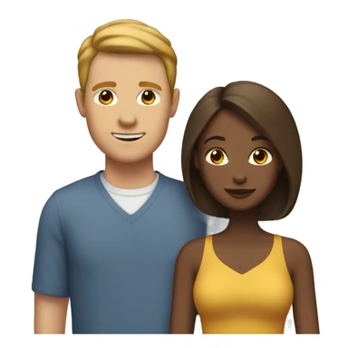 interracial couple with brown woman and white man with brown hair sticker