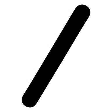 slash symbol, solid black fill, minimalist style, consistent line thickness sticker