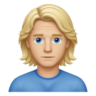 Blonde dude with wavy shoulder length middle part sticker