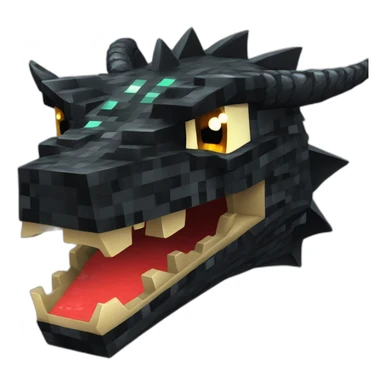 Minecraft Glitter Black Dragon Head With Diamond Horn sticker