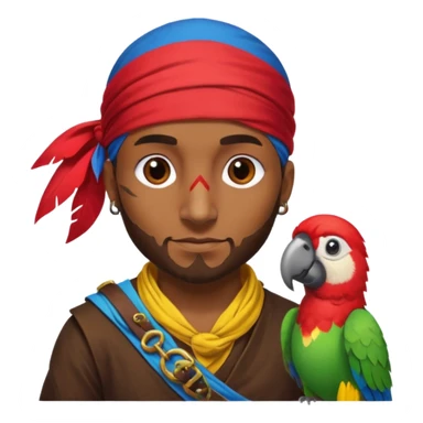 pirate and parrot sticker