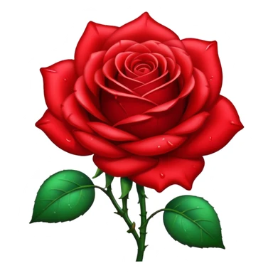 glitter red rose with blood sticker