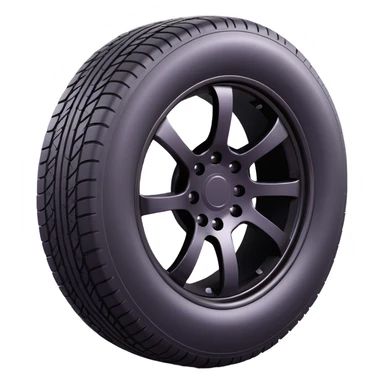 Create a tire emoji that looks exactly like the reference image in iOS emoji style. It should be 3D with shiny, smooth gradients, soft shadows, realistic tire texture, classic emoji look, and add a glossy effect to the rubber. sticker