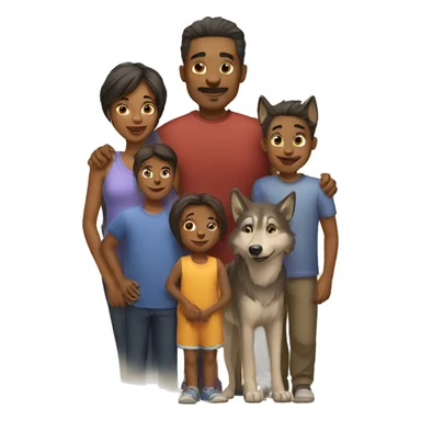 family and wolves sticker