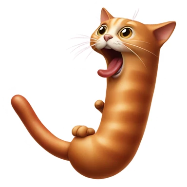Cat with a big sausage sticker