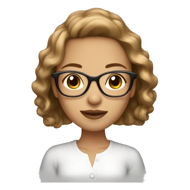 Glamorous girl with light brown hair and brown eyes with glasses sticker