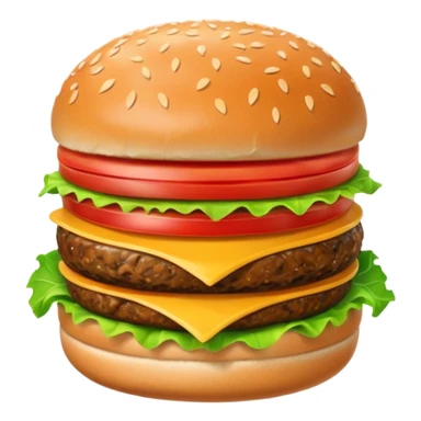 burger character with eyes and mouth sticker