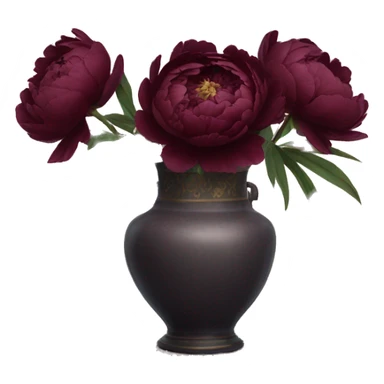 burgundy peonies in an aesthetic vase sticker