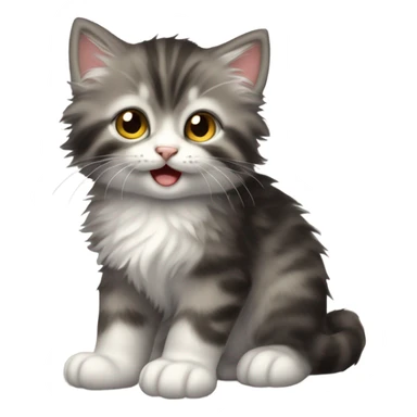 Cute kitten meowing sticker