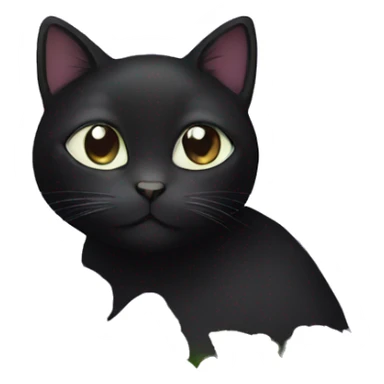Black cat in the shape of lilac flower sticker
