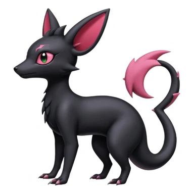 Shiny Dark Edgy Gothic Gloomy Futuristic Salandit-Umbreon-Shaymin-Delcatty-Hybrid (Full body) sticker
