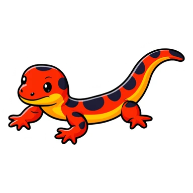 red-spotted salamander with black body and bright red spots sticker