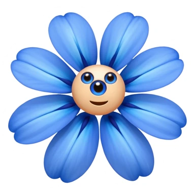 blue flowers with two eyes sticker