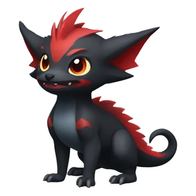 Cute cool black red nargacuga animal hybrid Fakemon full body sticker