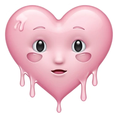 white heart melting sticker