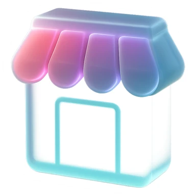 icon of a store, extremely eye catching, glossy finish, 3D effect, colorful sticker