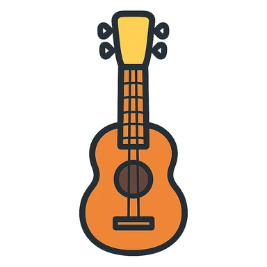 ukelele, lineal color icon, minimal and elegant style sticker