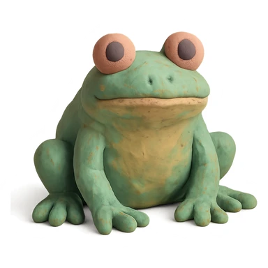 frog in claymation style with pastel colors sticker