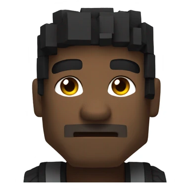 Black Minecraft character head sticker