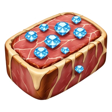 Meat with diamond textur and blue color sticker
