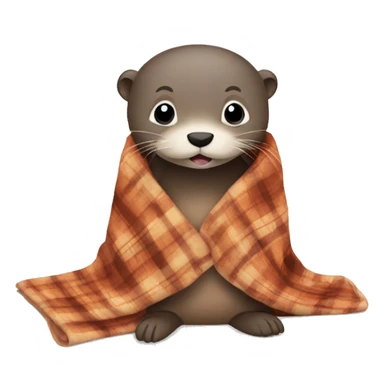 Otter wearing a blanket  sticker