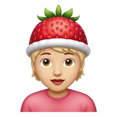 Among us in strawberry hat ￼ sticker