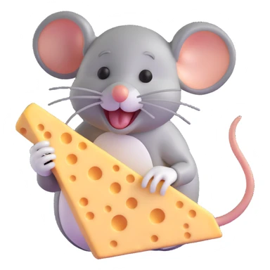 cartoon mouse jerry eating cheese sticker
