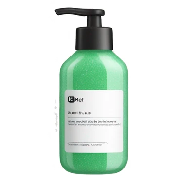 facial scrub bottle with label sticker