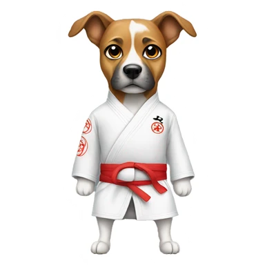 Dog wearing martial arts uniform  sticker