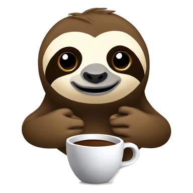 Sloth with coffee mug simple clean ios sticker