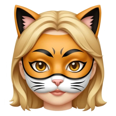 girl wearing cat mask sticker