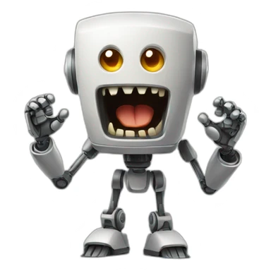 shouting robot sticker