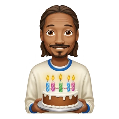 snopp dogg holding birthday cake sticker