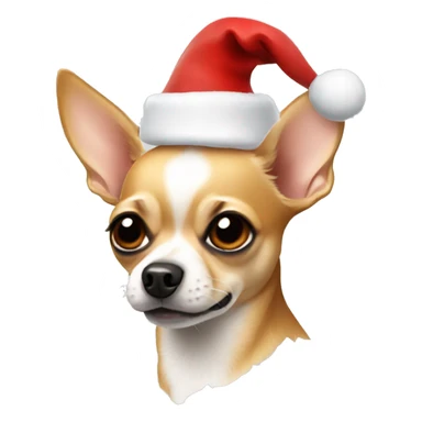 Chihuahua wearing a Christmas hat sticker