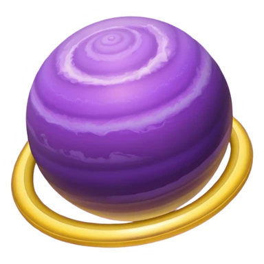Purple planet, yellow rings sticker