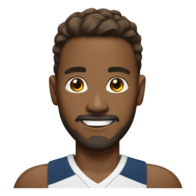 brown skin man with goatee in volleyball uniform smiling sticker