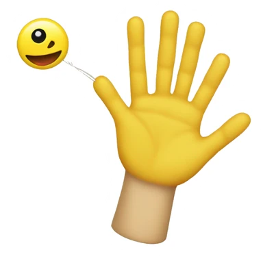 puppet strings hand with yellow skin sticker