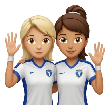 female soccer mentor high-fiving a player sticker