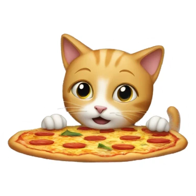 Cat making pizza in oven  sticker
