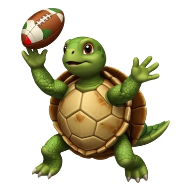A turtle throwing a football sticker